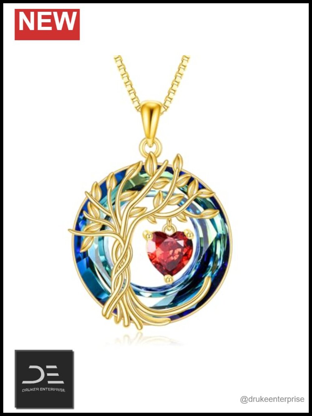 Tree of Life Pendant Necklace 925 Sterling Silver Birthstone Jewelry Gift for